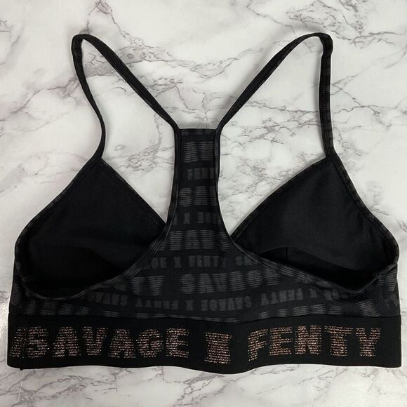 Savage x Fenty Black Print Forever Savage Bralette Medium New - Picture 3 of 5